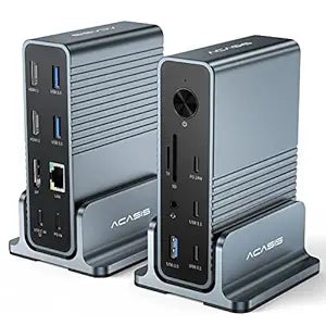 Docking Station, ACASIS Docking Station Triple Display Monitor, USB C Dock with 100W PD, Dual 4K HDMI, DP 4K60Hz, 2*USB 3.1, 3*USB 3.0, LAN, SD/TF, Audio, Laptop Docking Station for MacBook