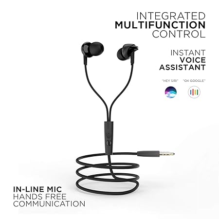 BassHeads 100 in-Ear Headphones with Mic (Black)