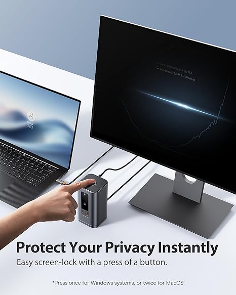 Docking Station, Spacemate(Win) 11 in 1, Triple Display, 4K HDMI and DP, 10Gbps USB A/C Ports, Gigabit Ethernet, 100W PD, Audio, Laptop Docking Station for Windows