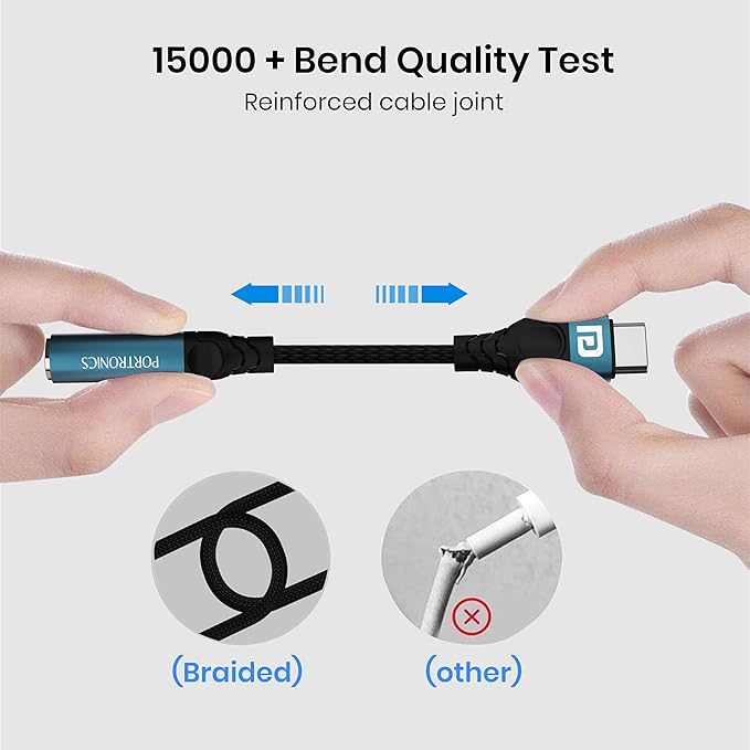 C Pro Type C to 3.5 mm Audio Jack Connector with DAC Headphone Converter Adapter Compatible with iPhone 15 Pro Max/15 Pro/15 Plus, Galaxy S23/S22/S21/S208 & Other Type C Phones