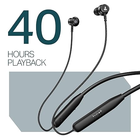 Launch Rockerz 113, 40H Battery, Dual Pair, Fast Charge, ENx Tech, Stream Ad Free Music via App Support, Magnetic Buds, Bluetooth Neckband, Wireless with Mic in Ear Earphones