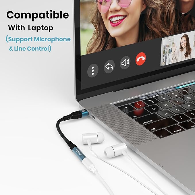 C Pro Type C to 3.5 mm Audio Jack Connector with DAC Headphone Converter Adapter Compatible with iPhone 15 Pro Max/15 Pro/15 Plus, Galaxy S23/S22/S21/S208 & Other Type C Phones